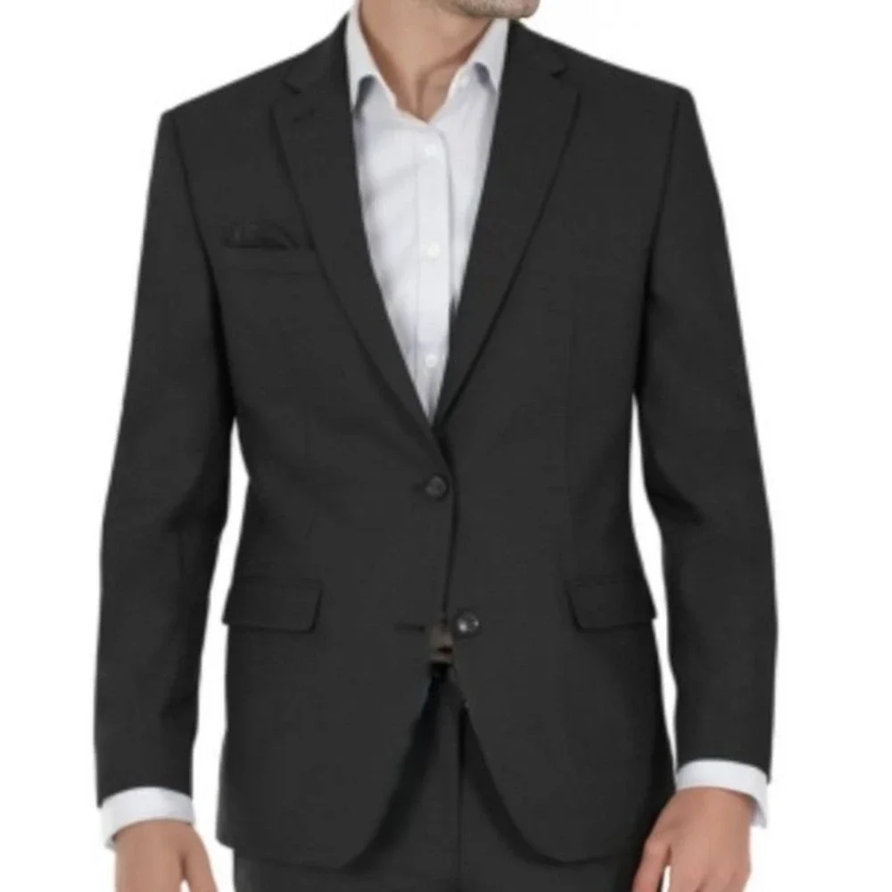 Bar III Mens Sport Coat Black 40R Wool Blend Suit Jacket Blazer Quiet Luxury NWT